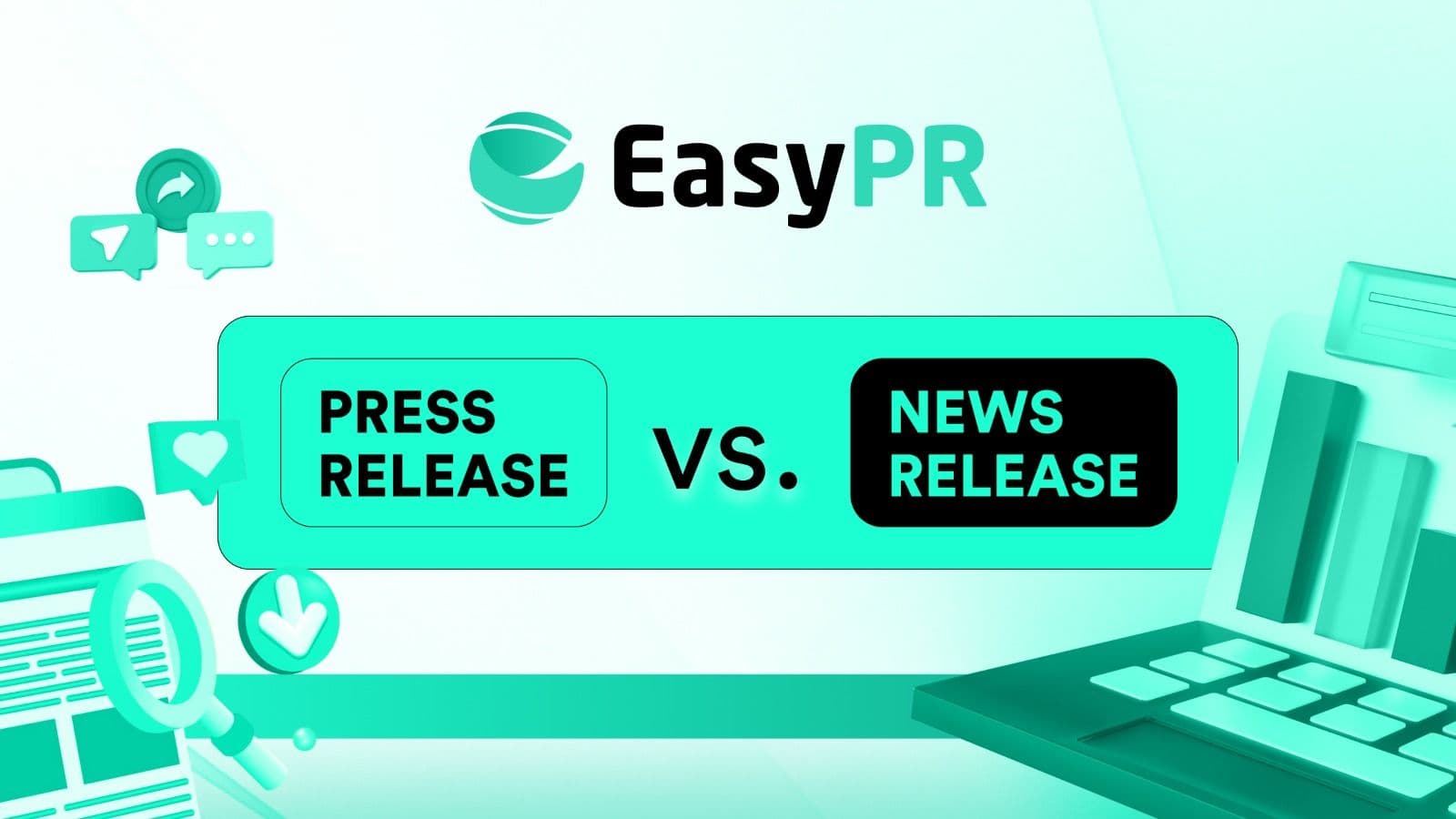 Graphic representing a press release vs news release